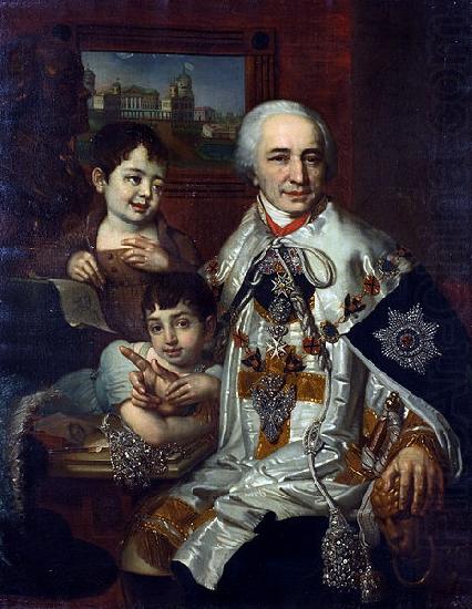 ortrait of count G.G. Kushelev with children, Vladimir Lukich Borovikovsky